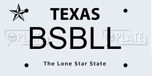 BSBLL Texas License Plate