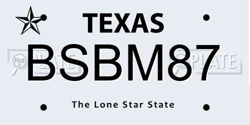 BSBM87 Texas License Plate