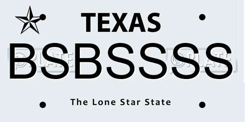 BSBSSSS Texas License Plate