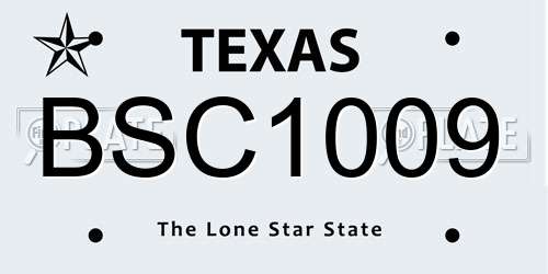 BSC1009 Texas License Plate
