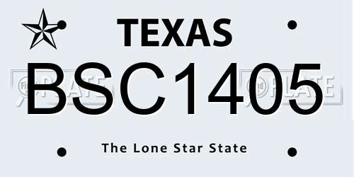 BSC1405 Texas License Plate
