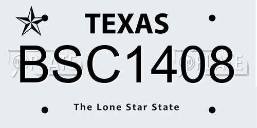 BSC1408 Texas License Plate
