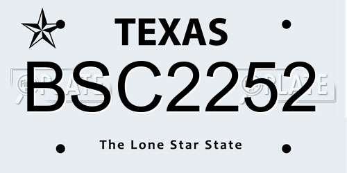 BSC2252 Texas License Plate