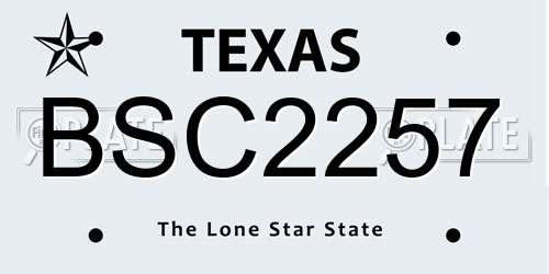 BSC2257 Texas License Plate