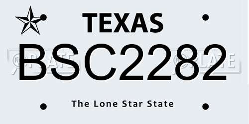 BSC2282 Texas License Plate