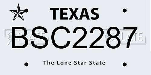 BSC2287 Texas License Plate