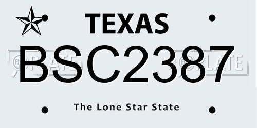 BSC2387 Texas License Plate