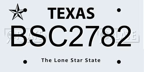 BSC2782 Texas License Plate