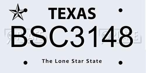 BSC3148 Texas License Plate