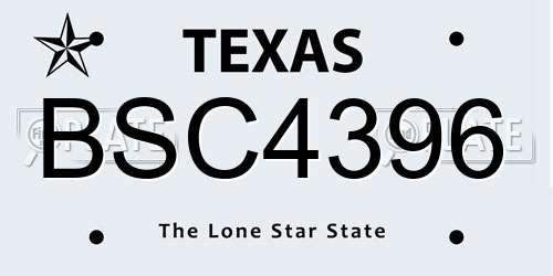 BSC4396 Texas License Plate