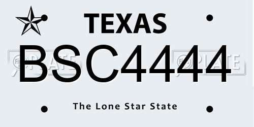 BSC4444 Texas License Plate