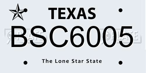 BSC6005 Texas License Plate