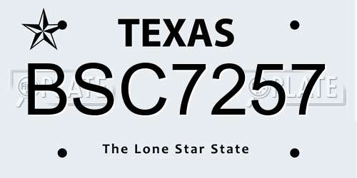BSC7257 Texas License Plate