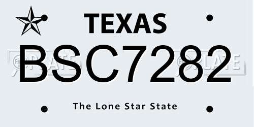 BSC7282 Texas License Plate
