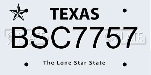 BSC7757 Texas License Plate