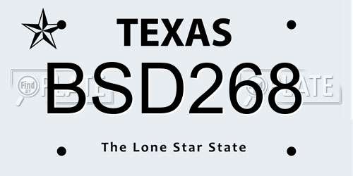 BSD268 Texas License Plate