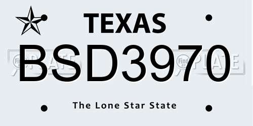 BSD3970 Texas License Plate
