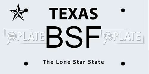BSF Texas License Plate