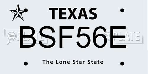 BSF56E Texas License Plate