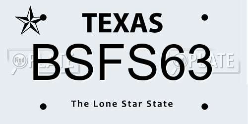 BSFS63 Texas License Plate