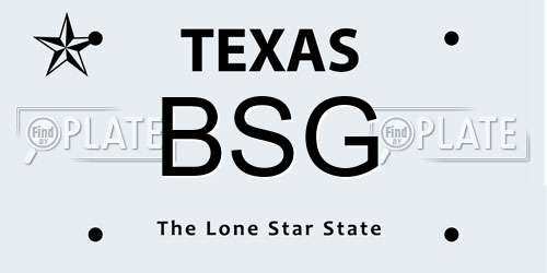 BSG Texas License Plate