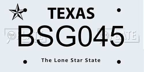 BSG045 Texas License Plate