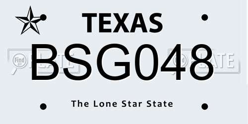 BSG048 Texas License Plate