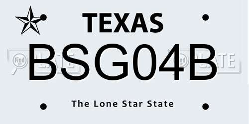 BSG04B Texas License Plate