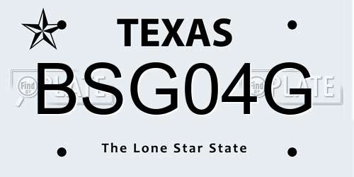 BSG04G Texas License Plate