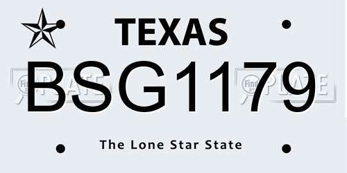 BSG1179 Texas License Plate