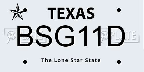 BSG11D Texas License Plate
