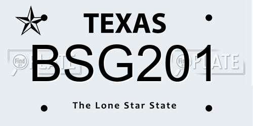 BSG201 Texas License Plate