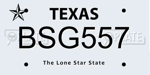 BSG557 Texas License Plate