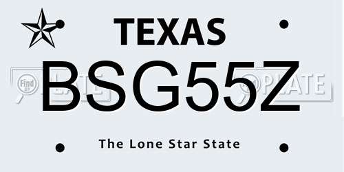 BSG55Z Texas License Plate