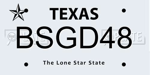 BSGD48 Texas License Plate