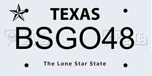 BSGO48 Texas License Plate