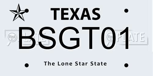BSGT01 Texas License Plate