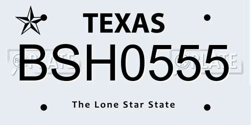 BSH0555 Texas License Plate