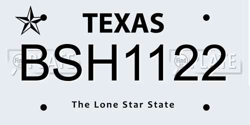 BSH1122 Texas License Plate