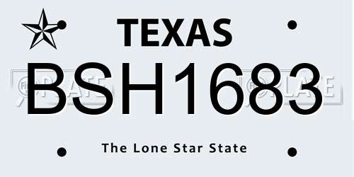 BSH1683 Texas License Plate
