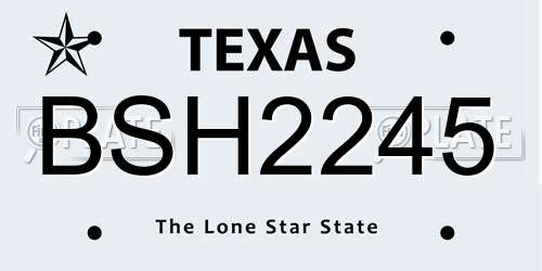 BSH2245 Texas License Plate