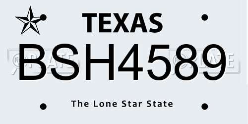 BSH4589 Texas License Plate