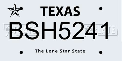 BSH5241 Texas License Plate
