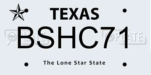 BSHC71 Texas License Plate