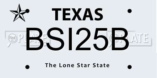 BSI25B Texas License Plate