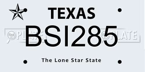 BSI285 Texas License Plate