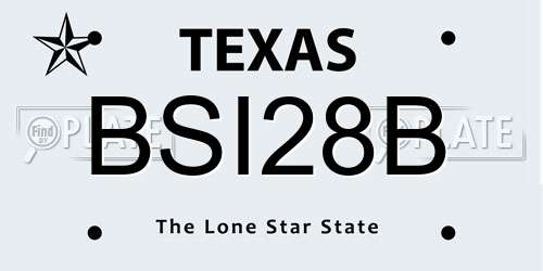 BSI28B Texas License Plate