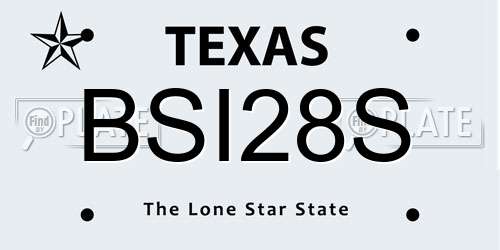 BSI28S Texas License Plate