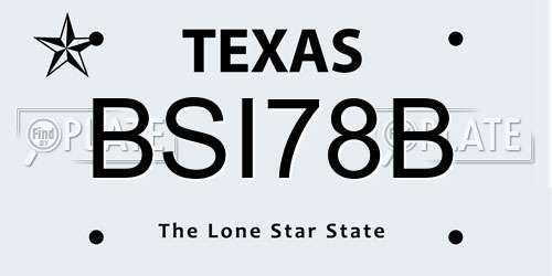 BSI78B Texas License Plate