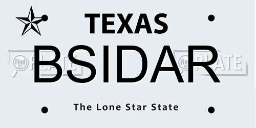 BSIDAR Texas License Plate